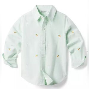 Janie and Jack Embroidered Bunny Oxford Shirt